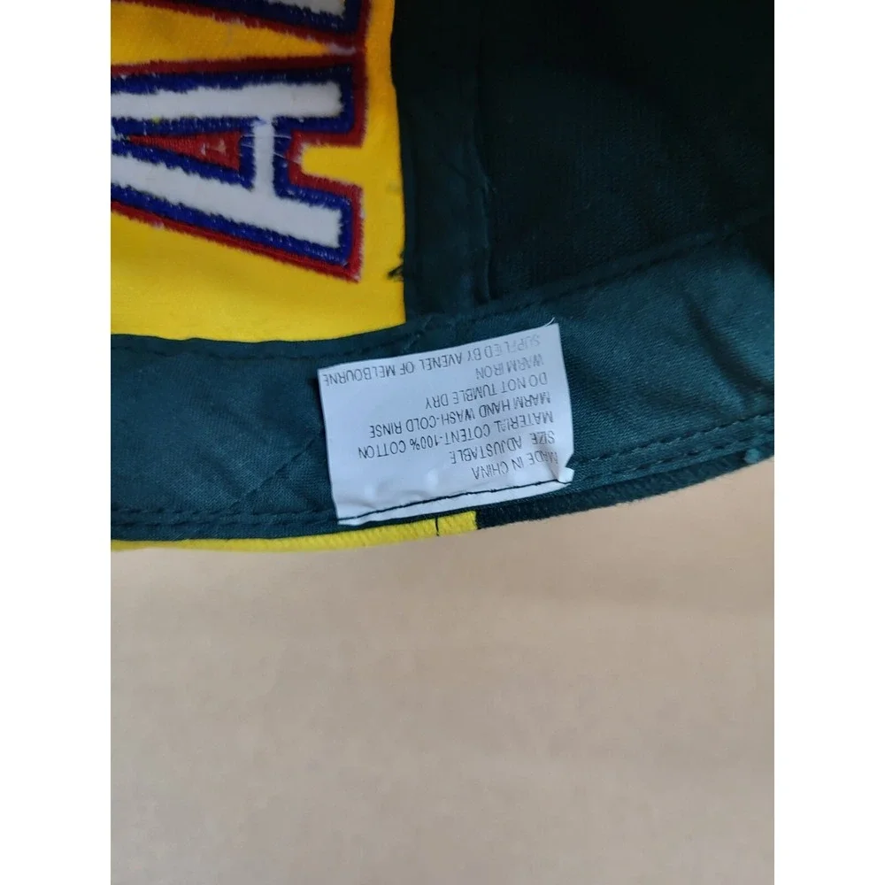 Australia Green & Yellow Cotton Strapback Baseball Cap Hat Strapback